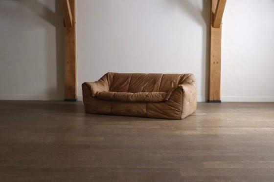Image 1 of Ligne Roset Sloop Sofa By Michel Ducaroy In Cognac Leather, 1970s