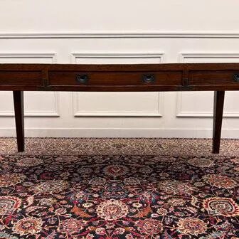 Classic English Eichholtz Campaign Writing Desk, Wood, Brass, Brown, Chesterfield (photo 10 of 18)