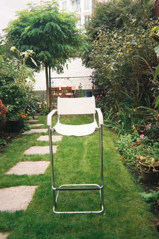 4 x sgabelli da bar vintage bianchi + cromati