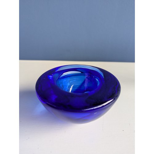 Kosta Boda glass bowl- swirl- aqua blue (photo 3 of 10)