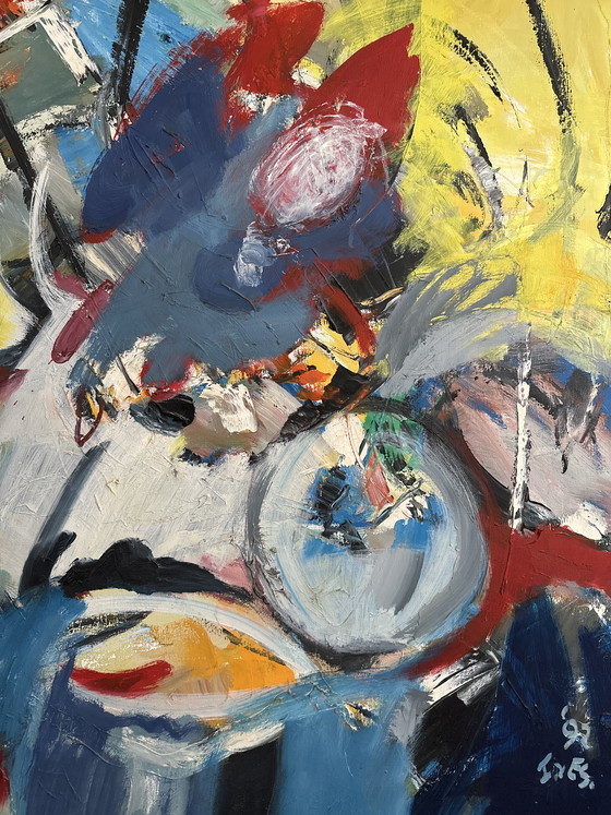 Image 1 of Abstract painting by Iet van Es – 100 x 100 cm – from 1992