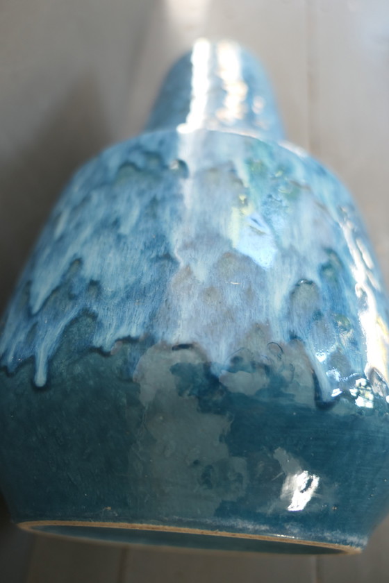 Image 1 of Vintage Scheurich 408 40 Vase W. Germany Turquoise