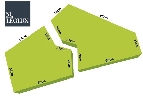 Image 1 of Leolux Piombo design coffee table, 2-piece, bright green.