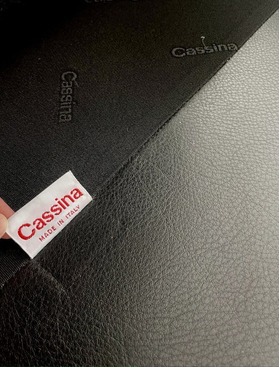 Image 1 of Cassina Maralunga 3-seater sofa in original black leather — designed by Vico Magistretti