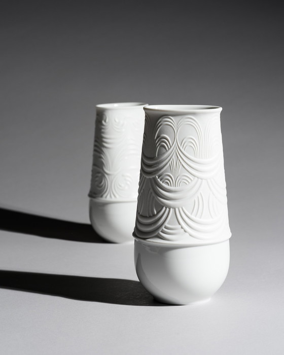 Image 1 of Rosenthal Vase Bjørn Wiinblad Bisque Porcelain Matte & Glossy Relief MCM WGP