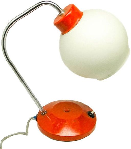 Bureaulamp in mid-century modern stijl uit Lidokov, Tsjechoslowakije, jaren 70. – bureaulampen, Glass, Metal