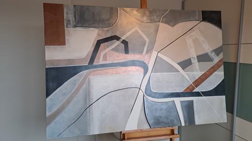 Peinture abstraite grand format 150 cm x 100 cm.