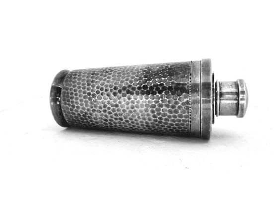 Image 1 of Macabo Cusano Milanino Italia, fino salero martillado por Aldo Tura, diseño de los años 70, chapado en plata.