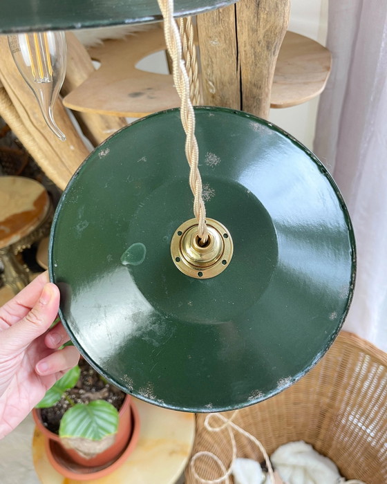 Lampada Portatile Vintage in Acciaio Smaltato Verde Personalizzabile – Illuminazione, Industrieel (photo 3 of 14)