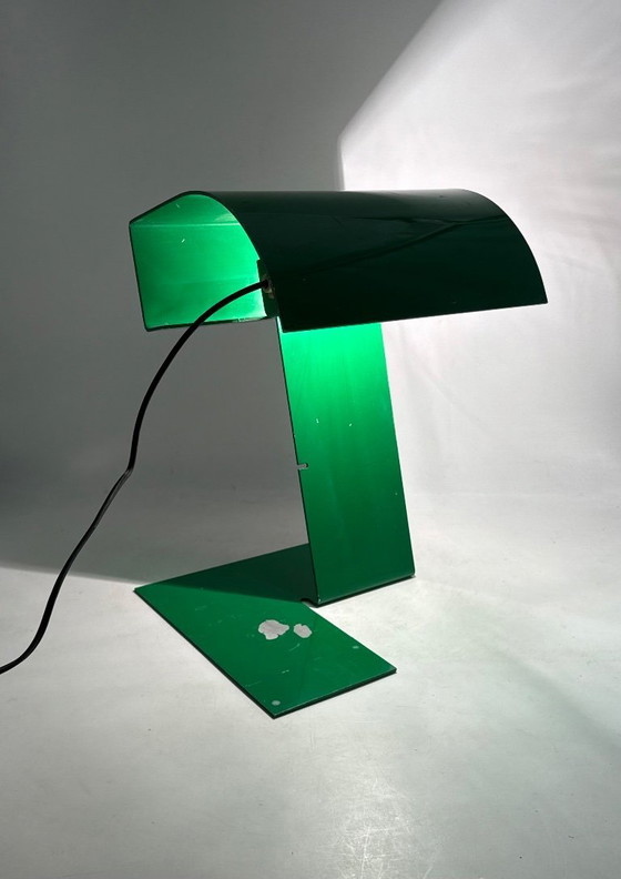 Image 1 of Lámpara de mesa Stilnovo 'Blitz' en verde esmeralda - Trabucchi, Vecchi, Volpi, Italia 1972