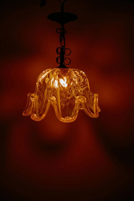 Lampada a sospensione vintage in vetro di Murano dall'Italia, anni '70. – Lampade a sospensione, Cristallo (photo 2 of 14)
