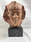 Louvre reproduction - Head of King Amenhotep II - on marble pedestal
