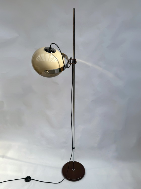 Image 1 of Vintage Dijkstra vloerlamp, jaren 70 | Verstelbare paddenstoelvormige kap | Nederlands design in Space Age-stijl