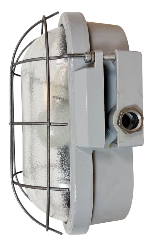 Grey Industrial Cast Aluminium Wall Light from Elektrosvit, 1970s