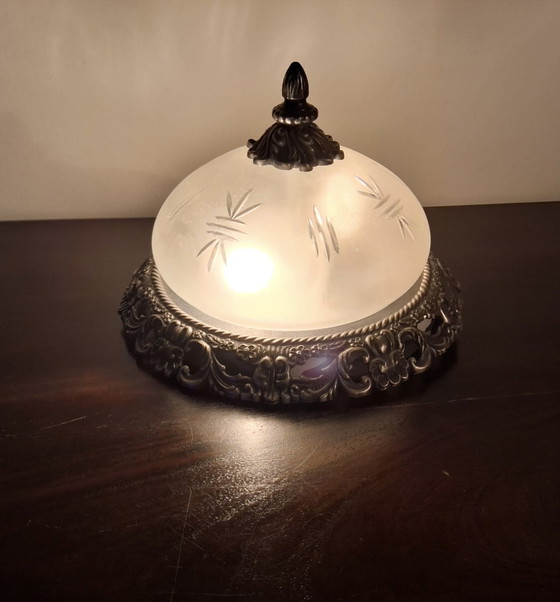 Image 1 of Lampe de plafond vintage/ brocante avec rosette rand