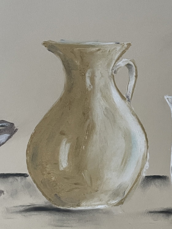 Image 1 of Natura morta firmata a pastello naturale "La brocca"