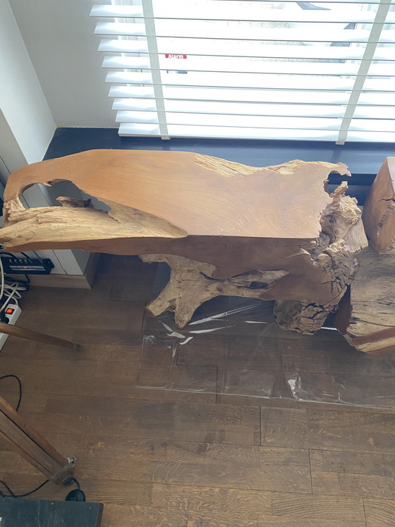 Image 1 of Solid wood side table 2 pieces