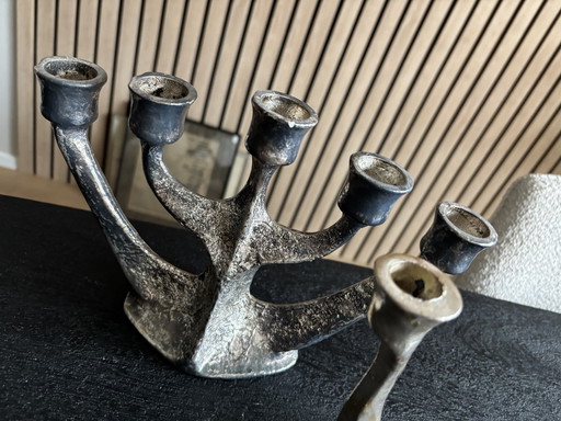 Brutalist Horst Dalbeck Kaarsenhouder Kandelaar Vintage