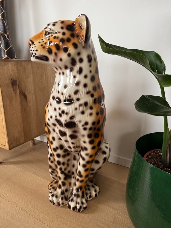 Image 1 of Leopardo in ceramica - Boxer in ceramica Italia fatto a mano 75cm