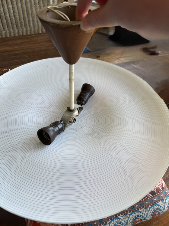 Image 1 of Vintage glass ceiling lamp