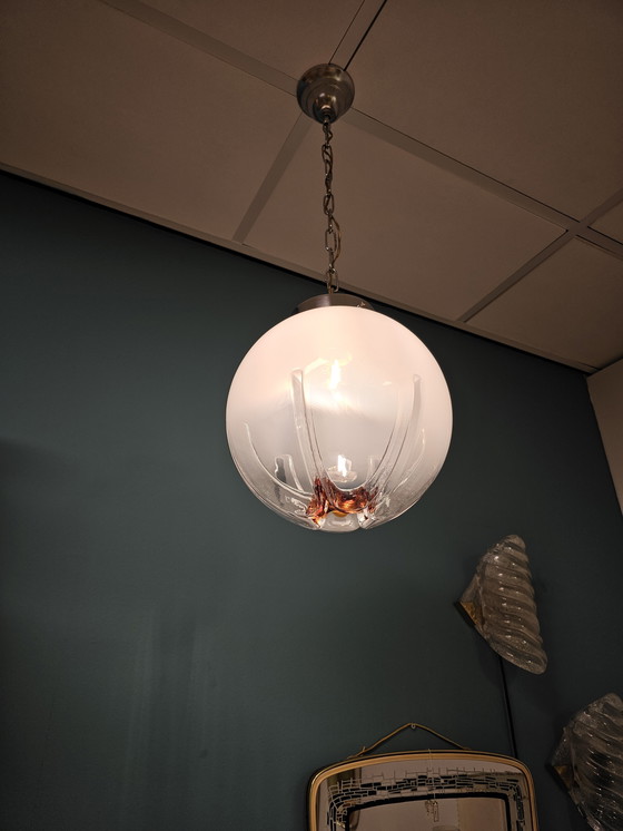 Image 1 of Vintage Murano Mazzega Suspension Lampe Plafond Italie