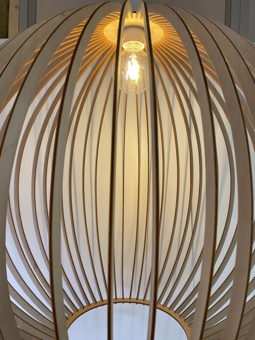 Lampada a sospensione grande in legno, 70 cm