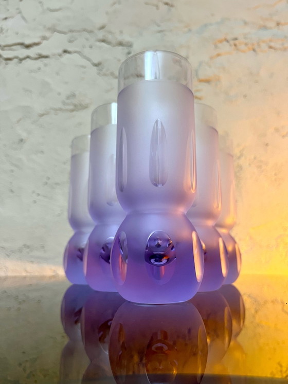 ¡Raro! 6 vasos de tubo Space-Age “Sergio Asti” de los 70 – Loza, Vidrio (photo 5 of 13)