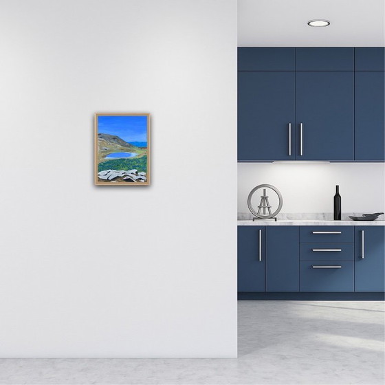 Image 1 of Gouache op natuurlijk papier.  La de Nino - Corsica Formaat 40x30cm