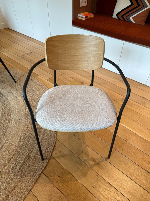 Kave Home Maureen eetkamerstoelen (2 stuks) – Metal, Textile