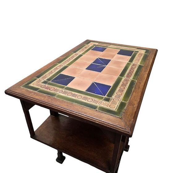 Arts and Craft side table with tiles, from around 1900 – Wood (photo 4 of 7)