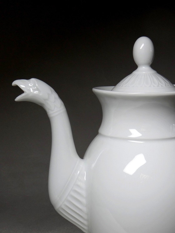 Image 1 of Théière "Aigle" Porcelaine Blanche Très Fine De Limoges Par Raynaud Années 60