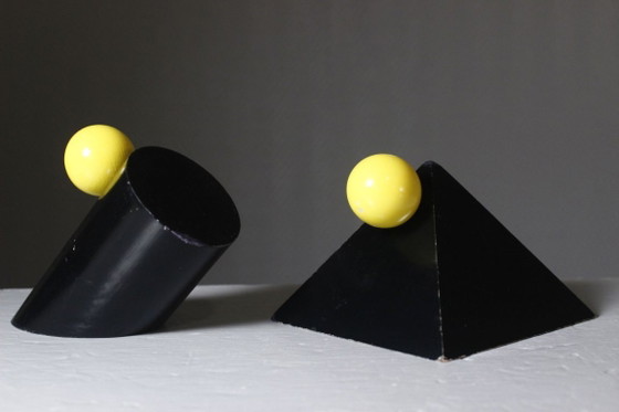 Image 1 of Postmoderne Bauhaus-Skulpturen von Robert Jean Chapuis SPLASH 1980er Jahre