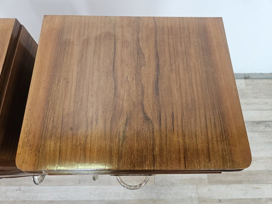 Paire de tables de nuit Art Decò en noyer, 1940 – Bois (photo 7 of 18)