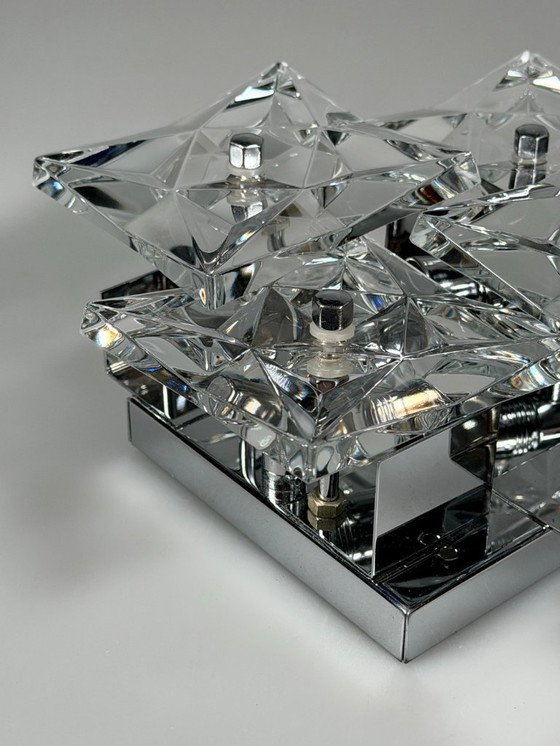 Image 1 of Lampada da parete Wall Scone anni '60/'70 di Kinkeldey Leuchten, design in vetro e cromo