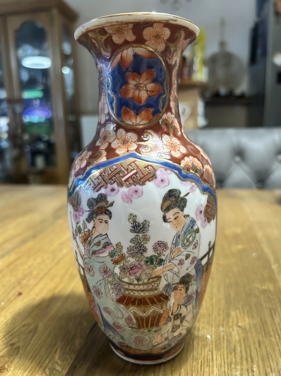 Image 1 of Antique Chinese Famille Rose vase 21cm period 1880-1920