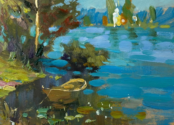 Image 1 of Original Oil Painting Summer Coastal Landscape Together in Nature