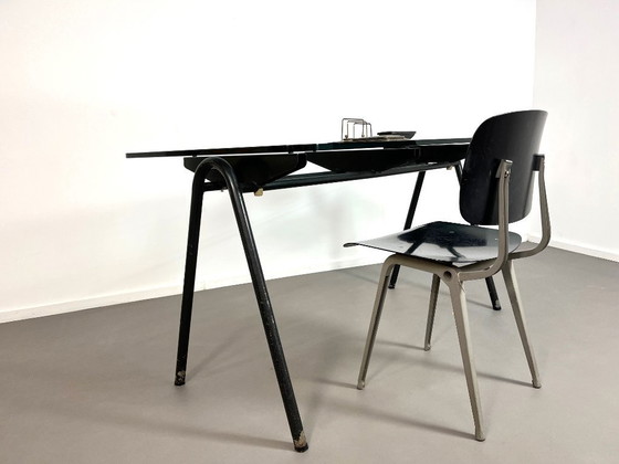 Image 1 of Industrial desk with glass top from France, 1960s