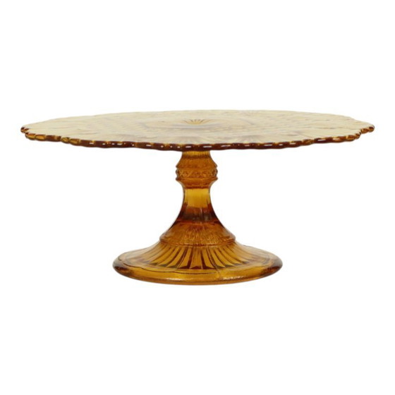 Image 1 of Présentoir à gâteaux vintage Art Déco en ambre