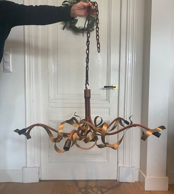 Image 1 of Jacco Maris Ruban plié oval pendant lamp made of curved steel