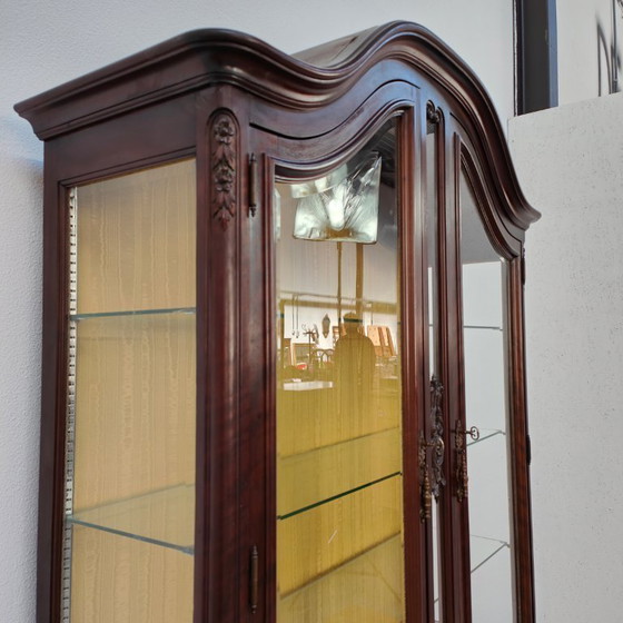 Image 1 of Vitrine, buffet, vaisselier, meuble mural de style Chippendale vintage