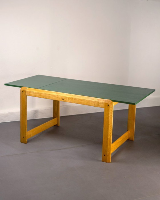 Image 1 of Scandinavische uitschuifbare eettafel van eikenhout