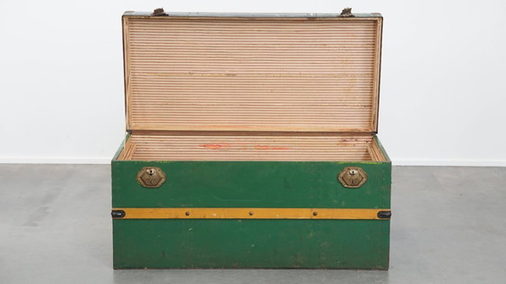 Image 1 of Original antique travel chest / coffee table from the early 1900s with handles