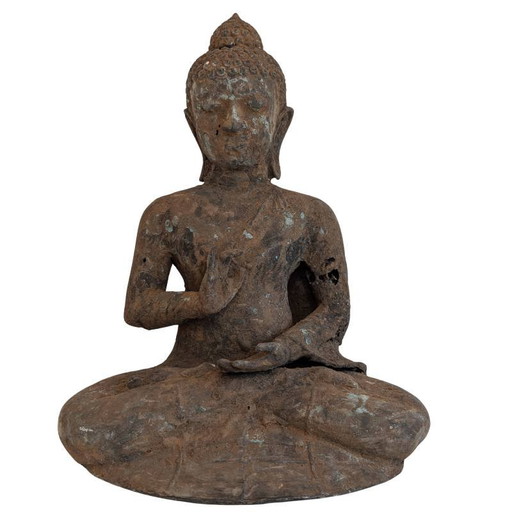 Estatua antigua de bronce de Buda – Birmania, siglos XVII-XVIII