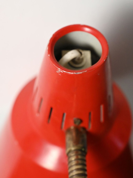 Image 1 of Gemi red Scandinavian table lamp, 1960s
