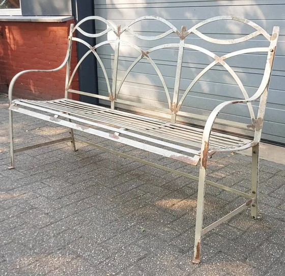 Antique French garden bench park bench, Garden benches, Metal, Grey, Vintage (photo 3 of 7)