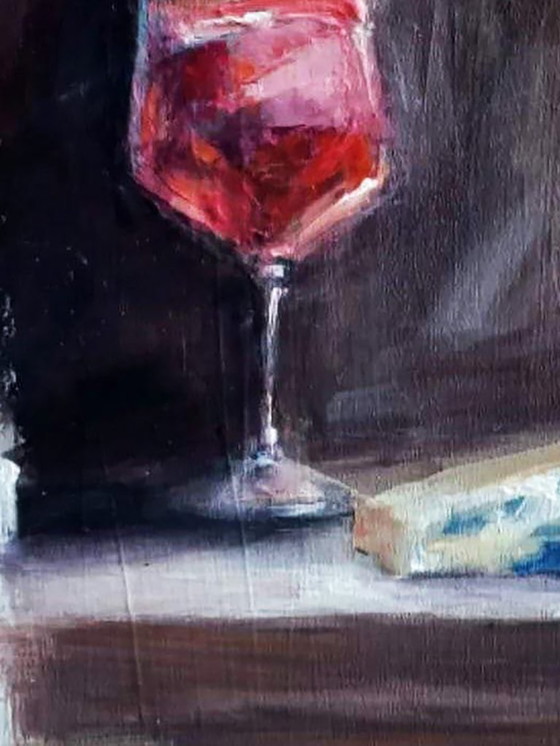 Original Acrylic Painting Contemporary Art Still Life Wine Armand Rose – Paintings & Drawings, Mdf (photo 5 of 6)