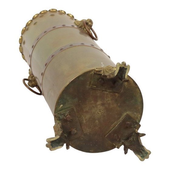 Unieke Obus Paraplubak XL Trench Art 1915 WO1 Leeuwenkoppen – Brass, Vintage (photo 20 of 25)