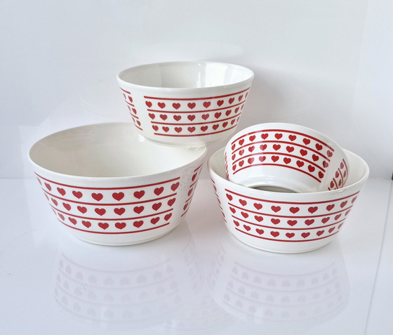 Image 1 of Original Art Deco Ditmar Urbach Znojmo Ceramic Majolica Bowl Set circa 1929 Z-Mark Rare!