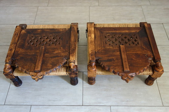 Image 1 of 2 traditional Pida chairs, India, 1950s/60s