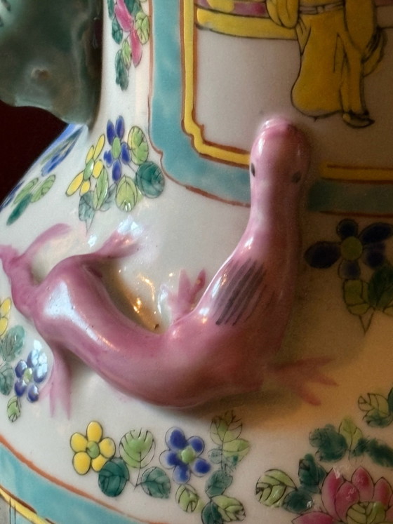 Beautiful 36cm high Chinese Famille Rose Vase – Chinese vases from Holland, Porcelain (photo 12 of 15)